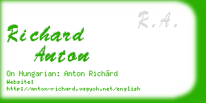 richard anton business card